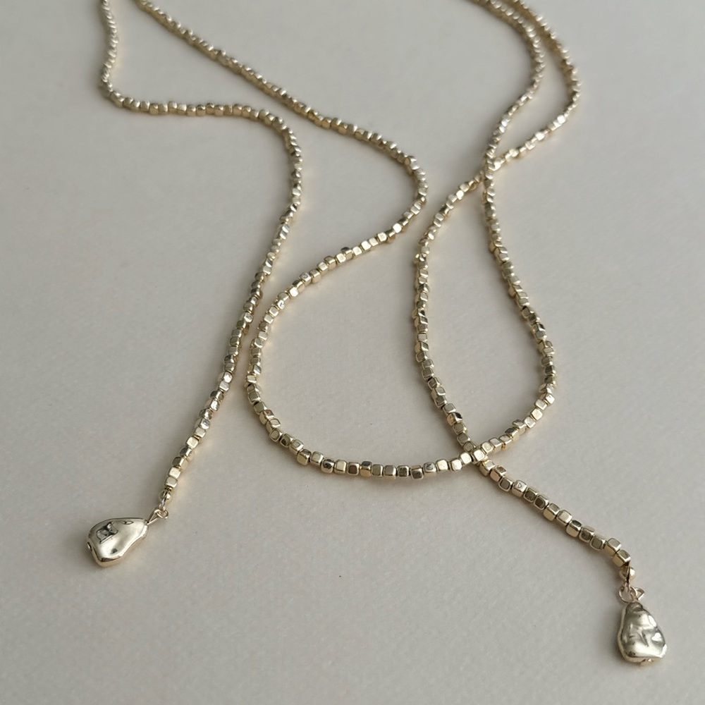 Gold Multi-Strand Beaded Wrap Necklace - Picture 5 of 7